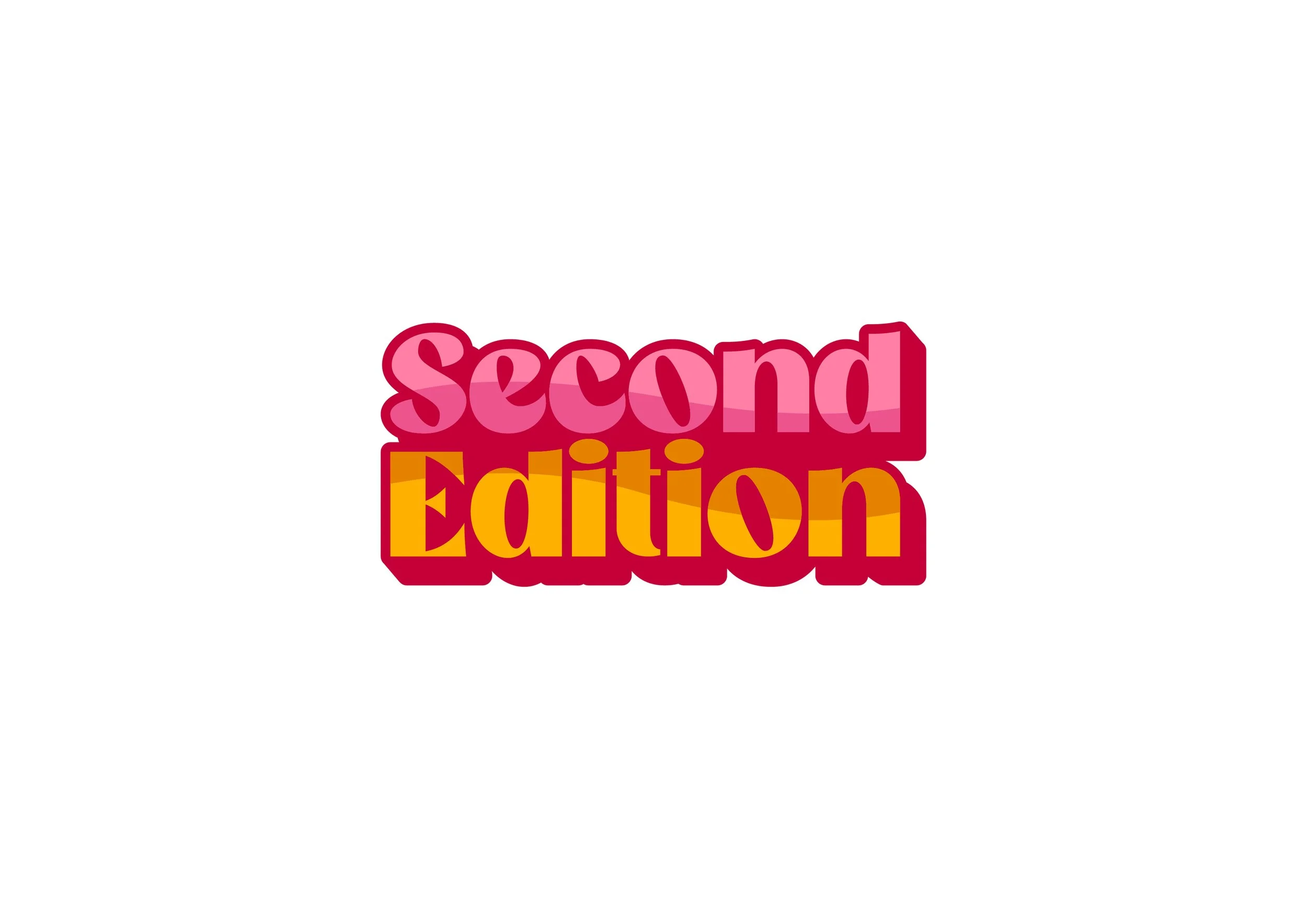 Colorful graphic with bold pink and orange text reading 'Second Edition' on a white background.