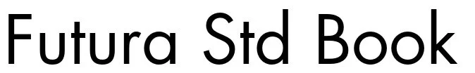 Futura typeface specimen showing the uppercase and lowercase alphabet in a geometric sans serif