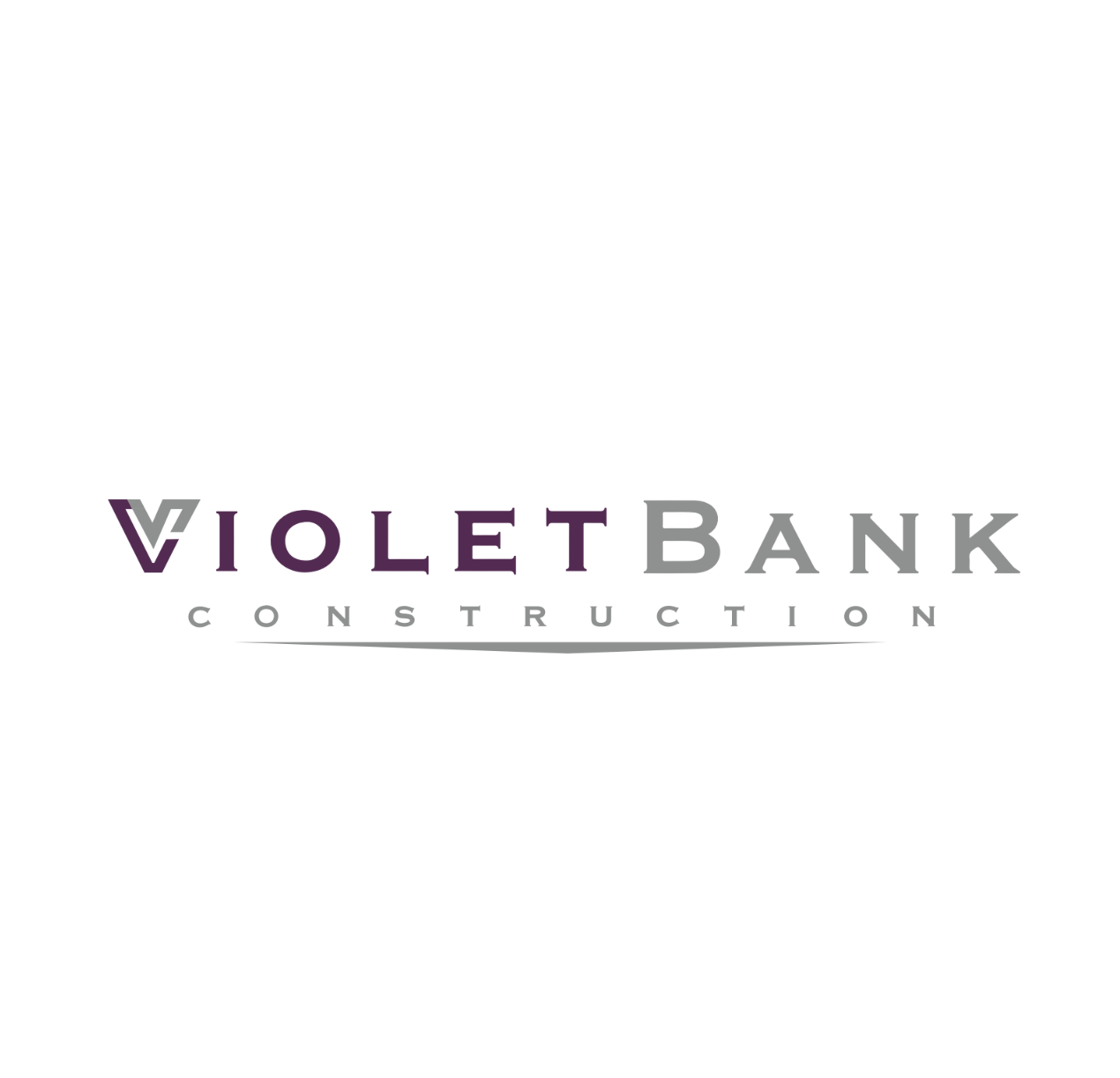 Violet Bank Construction logo with stylized V and V symbols in purple and gray