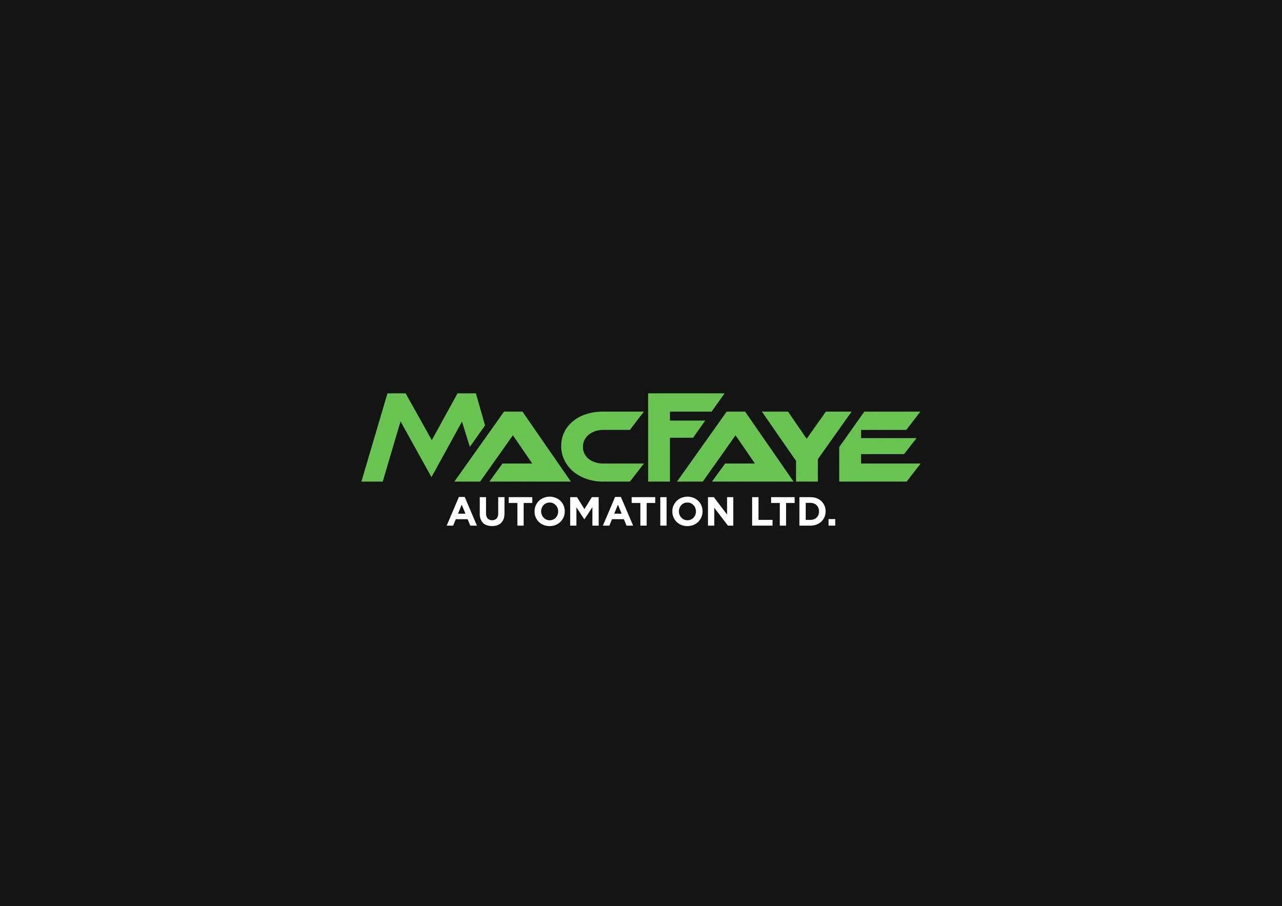 Black background with green and white text displaying the logo of MACFAYE AUTOMATION LTD.