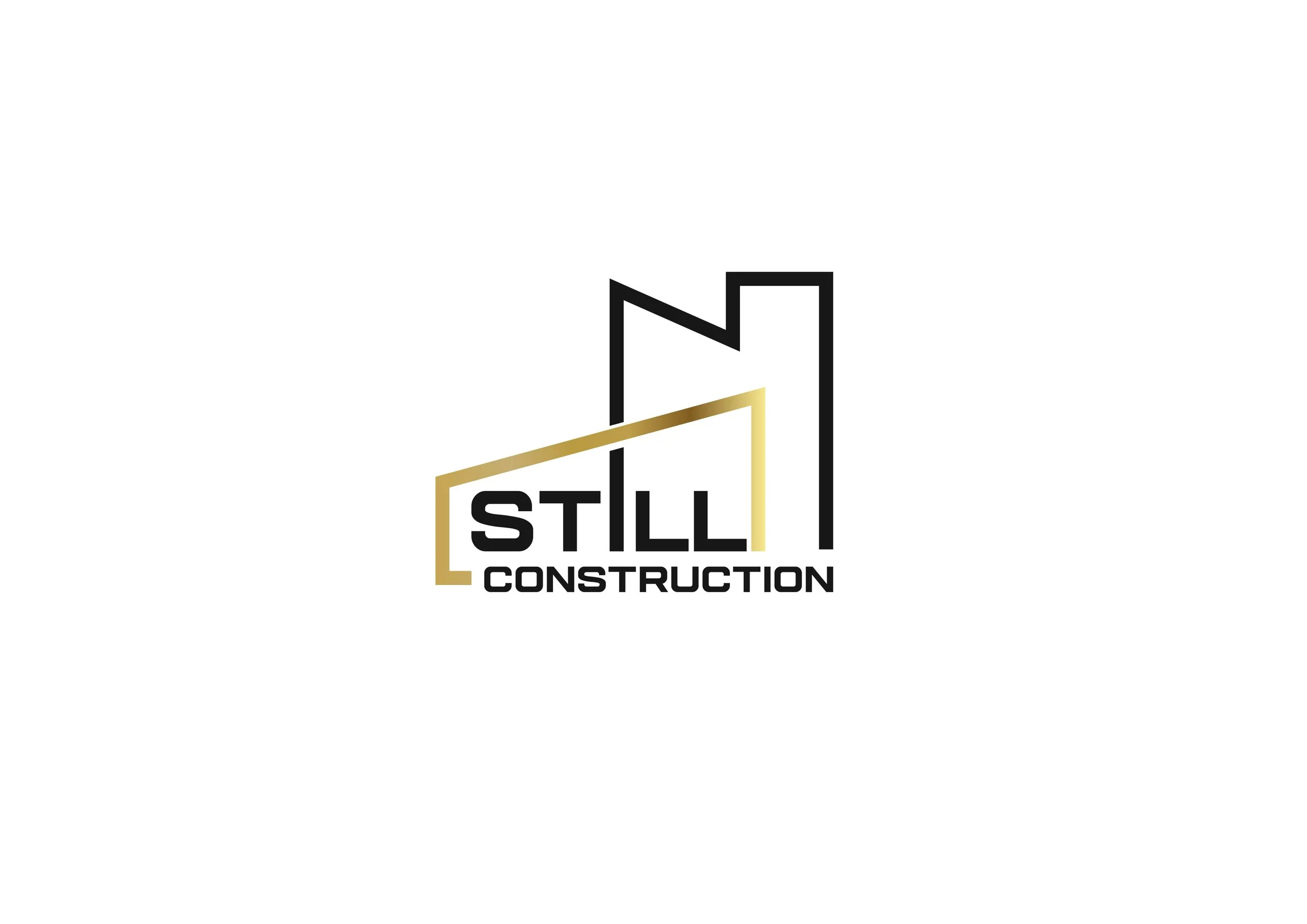 Logo for Still Construction featuring a stylized building outline with gold and black accents, and the words "STILL CONSTRUCTION".